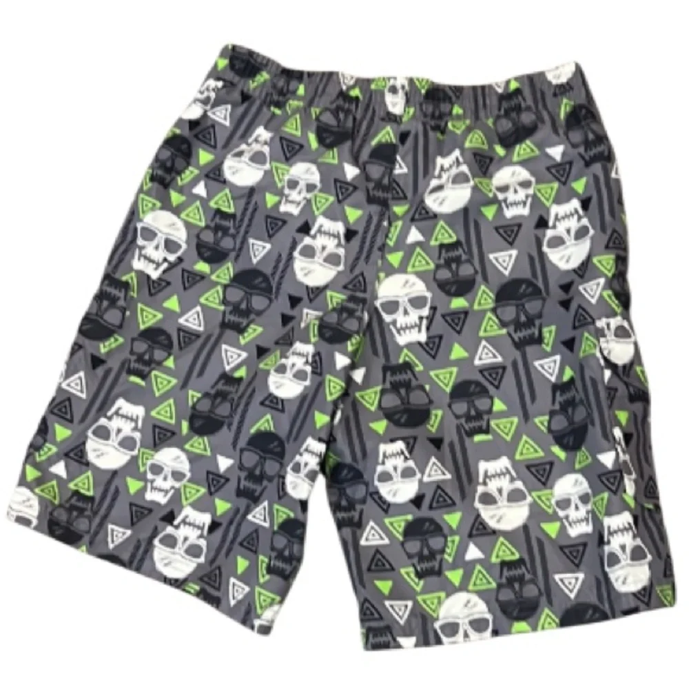 OP Board Shorts Skulls Small (6-7) Elastic Waistline Drawstring Cargo Pocket